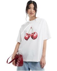 ASOS - Oversized T-shirt With Cherry Graphic - Lyst