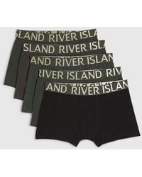 River Island - Satin Ri Waistband Pack Of 5 Trunks - Lyst