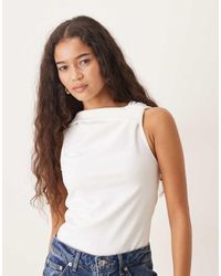 ASOS - Top Asimmetrico Senza Maniche Con Nodo - Lyst
