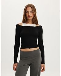Cotton On - Long Sleeve Boatneck Layered Knit - Lyst