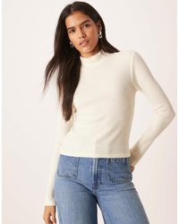 ASOS - Supersoft Brushed Rib Long Sleeve Roll Neck Top - Lyst