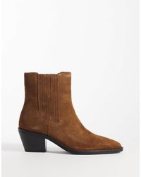 Mango - Kurzer cowboy-stiefel aus leder - Lyst