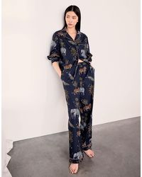 Chelsea Peers - Cotton Twilight Safari Print Long Pyjama Set - Lyst