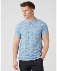 Brave Soul - Leaf Print Cotton Polo Shirt - Lyst