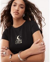 Noisy May - Baby Tee With Moon Child Graphic - Lyst