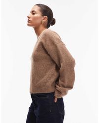ASOS - Knitted Wide Sleeve Jumper With Wool - Lyst