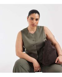 ONLY - Linen Blend Waistcoat Co-ord - Lyst