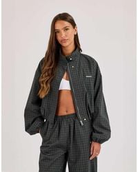 CERNUCCI - Check Twill Funnel Neck Jacket - Lyst