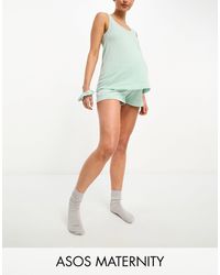 ASOS - Asos design maternity – mix & match – exklusive pyjama-shorts aus baumwolle - Lyst