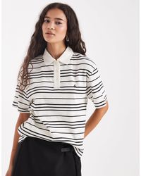 4th & Reckless - T-shirt style rugby en coton à rayures avec logo brodé - crème - Lyst