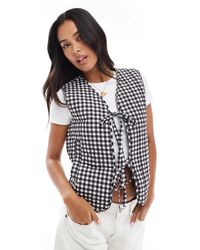 New Look - Veste sans manches rembourrée à carreaux vichy - Lyst