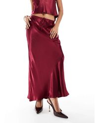 ASOS - Gonna Lunga Rossa Con Coulisse - Lyst