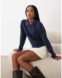 Cotton On - Boxy Long Sleeve Polo Knit Top - Lyst