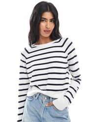 French Connection - Crew Neck Long Sleeve Striped Knit Jumper - Lyst