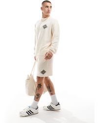 The Couture Club - Short d'ensemble en maille avec détail emblème - cassé - Lyst