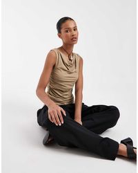 & Other Stories - Pure Cotton Sleeveless Drapey Top - Lyst