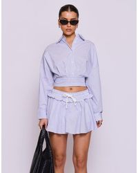 Missy Empire - Pinstripe Cropped Shirt - Lyst