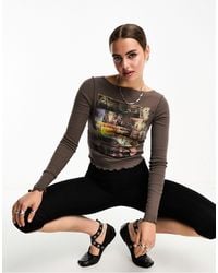 Collusion - Long Sleeve Graphic Patchwork Top - Lyst