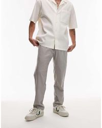 Mango - Pantaloni Sartoriali Chiaro Con Vita Elasticizzata - Lyst