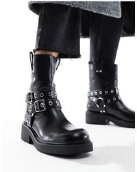 Bershka - Buckle Detail Ankle Length Boots - Lyst