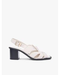 Tommy Hilfiger - Leather Crest Block Heel Sandals - Lyst