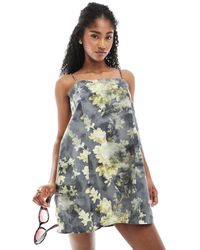 Monki - Robe courte en popeline - Lyst