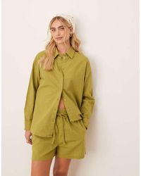 ASOS - Oversized Linen Look Shirt Co-ord - Lyst