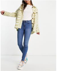 Noisy May - Callie - jeans skinny a vita alta lavaggio azzurro - Lyst