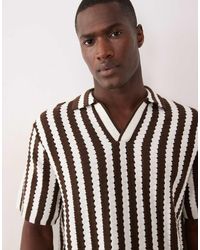 ASOS - Knitted Relaxed Textured Notch Neck Polo - Lyst
