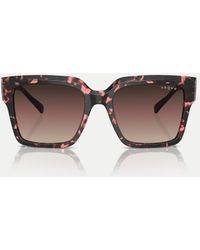 Vogue - Occhiali Da Sole Squadrati Rossi Tartarugati Con Lenti Marroni - Lyst