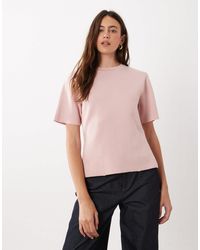 Mango - Compact Knit T-shirt - Lyst