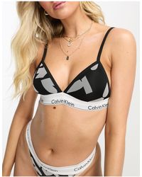 Calvin Klein - Mesh Lightly Lined Triangle Bralette - Lyst