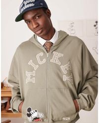 ASOS - Disney Unisex Boxy Super Oversized Zip Through Hoodie With Mickey Mouse Prints And Embroidery - Lyst