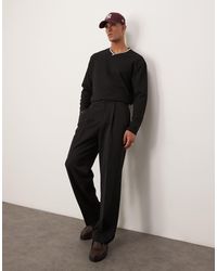 ASOS - Smart Wide Leg Trousers With Elasticated Waistband - Lyst