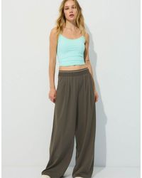 Stradivarius - Palazzo jogger Trousers With Elastic Waistband - Lyst