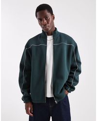 ASOS - Relaxed Track Jacket With Piping - Lyst