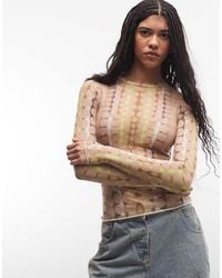 AFRM - Kaylee Long Sleeve Crew Neck Mesh Top - Lyst