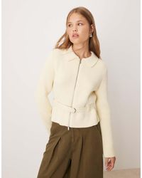 Mango - Wool Mix Belted Cardigan - Lyst
