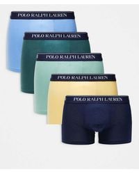 Polo Ralph Lauren - 5 Pack Logo Waistband Trunks - Lyst