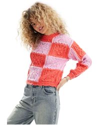 Vero Moda - Oversized Crochet Knit Jumper - Lyst
