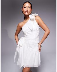 EVER NEW - Petite Bow Detail Asymmetric Mini Dress - Lyst