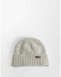 Barbour - Carlton Knitted Wool Blend Logo Beanie - Lyst