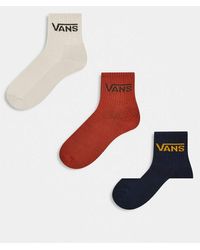 Vans - Pack De 3 Calcetines Deportivos De Tonos Neutros De Media Caña Clásicos De - Lyst