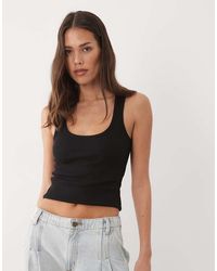 Brave Soul - Ribbed Scoop Neck Singlet Top - Lyst