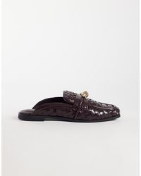 JW PEI - Elowen Woven Mule Loafers With Gold Detailing - Lyst