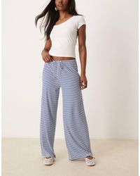 Gina Tricot - Supersoft Jersey Wide Leg Trousers With Drawstring Waist - Lyst