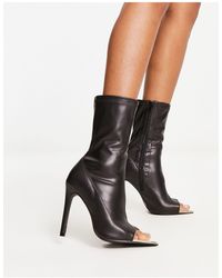 Public Desire - Metal Toe Heeled Ankle Boots - Lyst