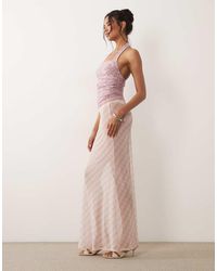 ASOS - Printed Sheer Mesh Maxi Skirt - Lyst