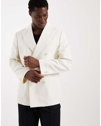ASOS - Mix & Match Linen Rich Slim Double Breasted Suit Jacket - Lyst