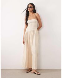 ASOS - Crinkle Cami Tie Back Midi Dress With Asymmetric Waist - Lyst